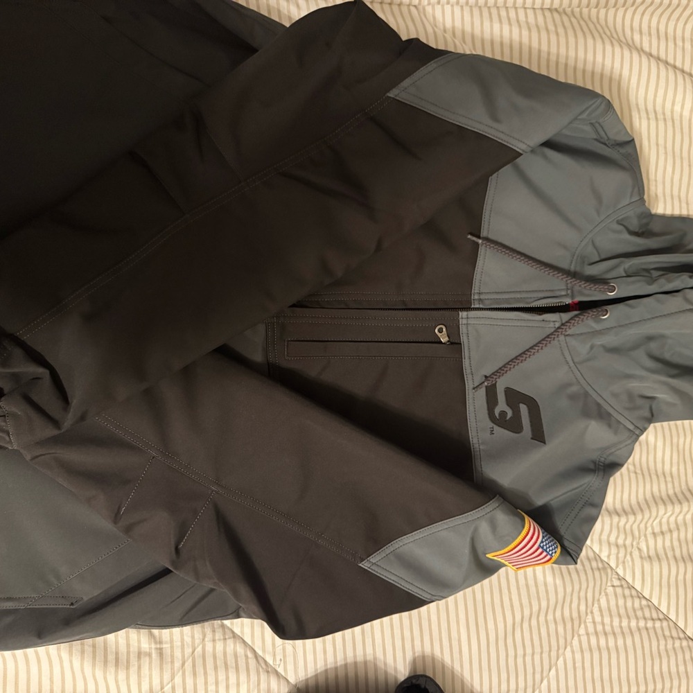 Men's Black and Gray Softshell Jacket